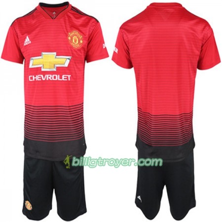 Billige Fotballdrakter Manchester United Barn Hjemmedraktsett 2018/19 Kortermet